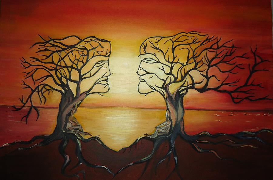 900x595 Mysterious Branches Painting By Alka Malik - Mysterious Painting