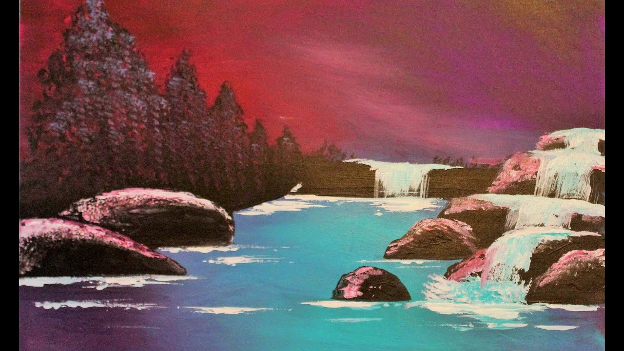 1280x720 How To Paint Mystic Lake. Step By Step Tutorial. Water Fall - Mystic Painting