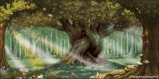 530x264 Backdrops Beautiful Hand Painted Scenic Backdrop Rentals And Sales - Mystical Forest Painting