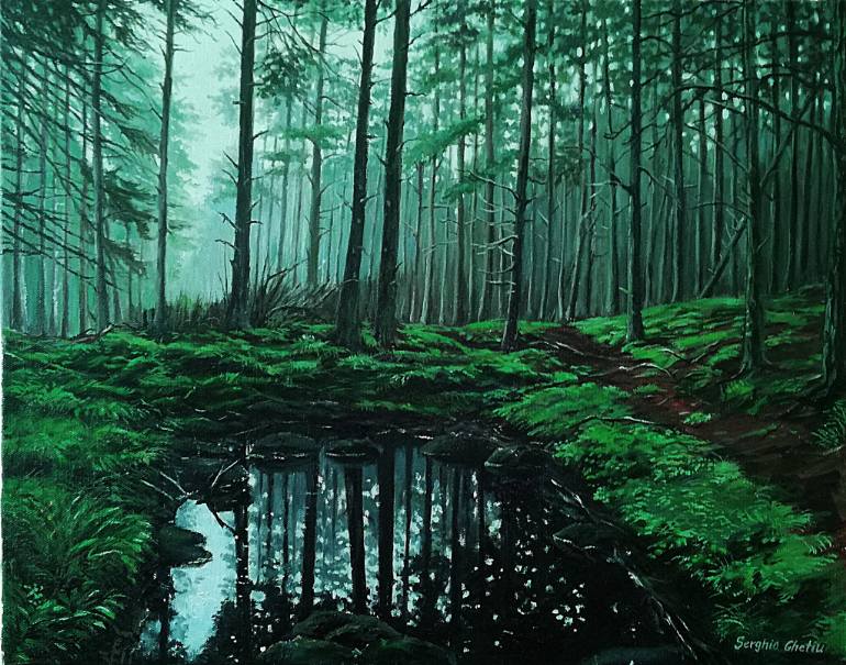 770x605 Saatchi Art The Mystical Forest Painting By Serghei Ghetiu - Mystical Forest Painting