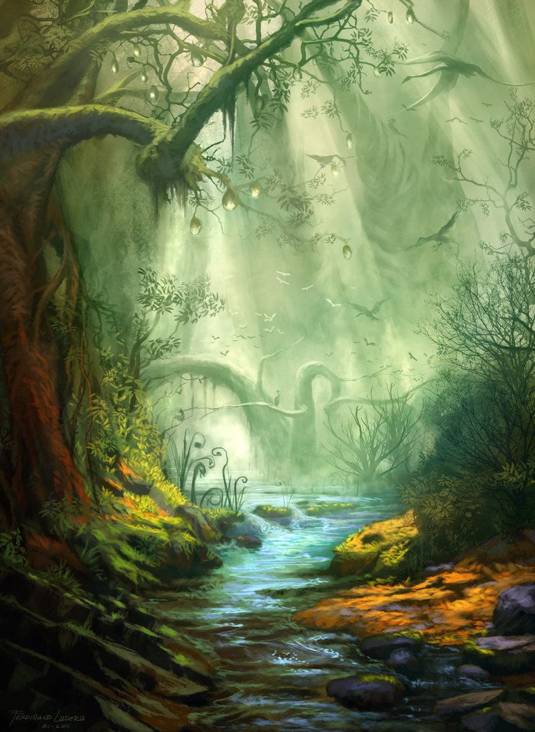 764x1046 Enchanted Forest By Ferdinandladera Mythical - Mystical Forest Painting