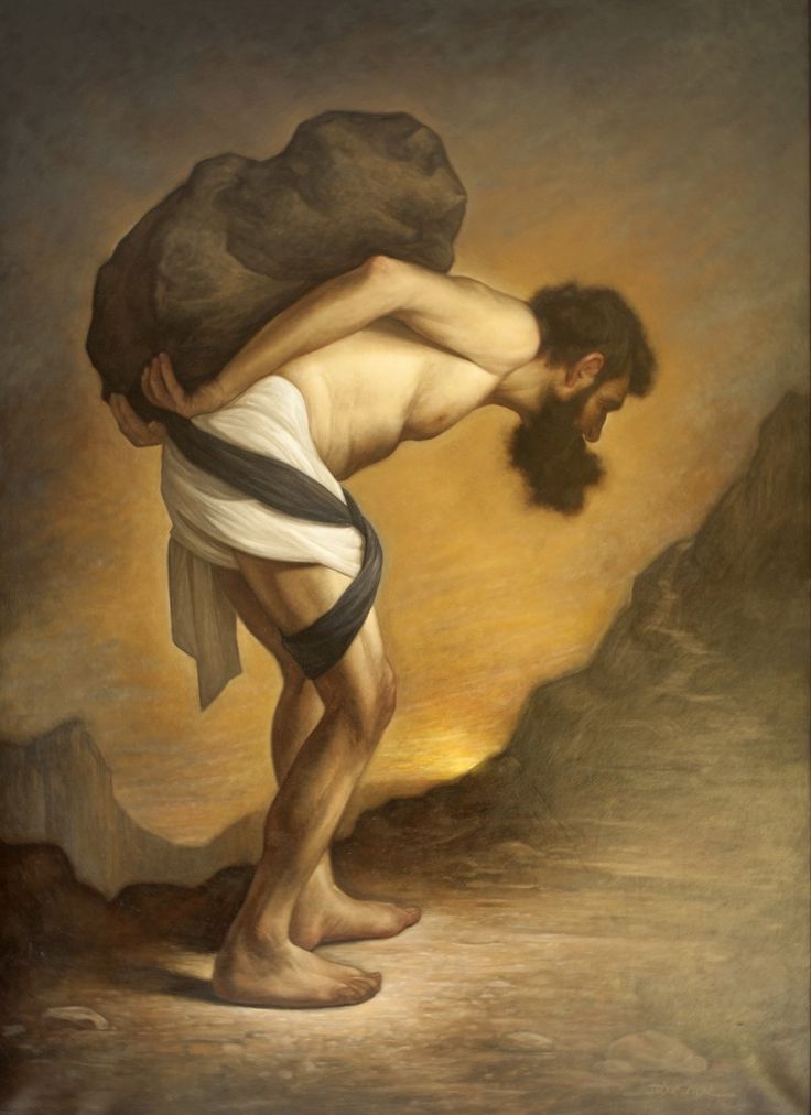736x1012 Occult Clipart Sisyphus - Myth Of Sisyphus Painting.