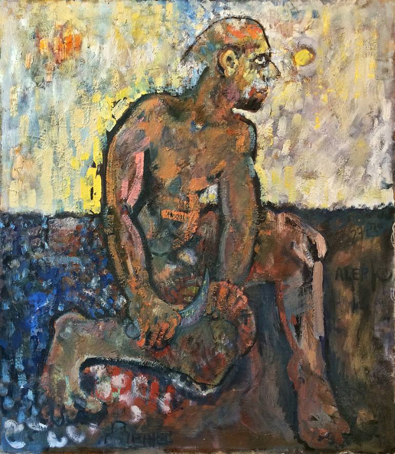 770x884 Saatchi Art Sisyphus Painting By Victor Diuzhev - Myth Of Sisyphus Painting