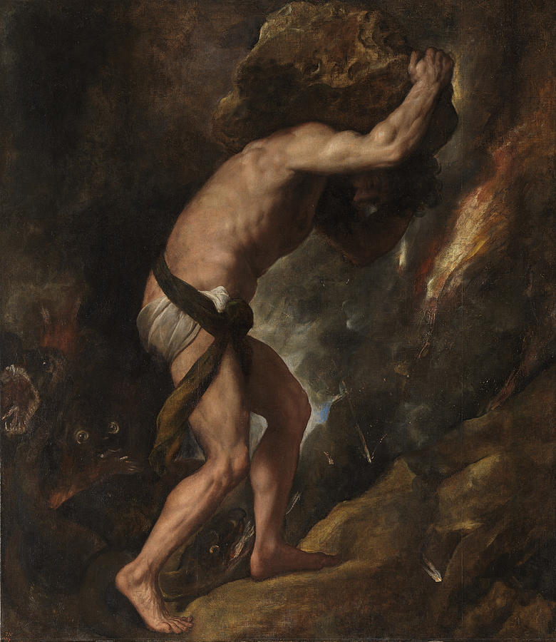 780x900 Sisyphus Painting By Titian - Myth Of Sisyphus Painting