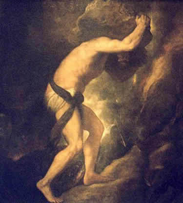 375x416 Greek Mythology Of Sisyphus. - Myth Of Sisyphus Painting