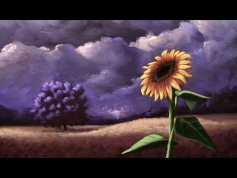 480x360 Sunflower Among A Stormy Sky Painting - Nagualero Painting