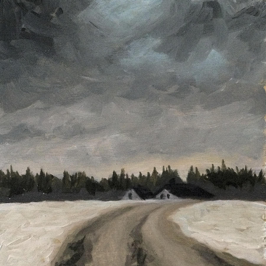 900x900 Winter Road Painting By Ric Nagualero - Nagualero Painting