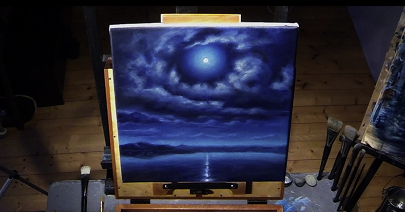 831x435 Full Moon Sky - Nagualero Painting