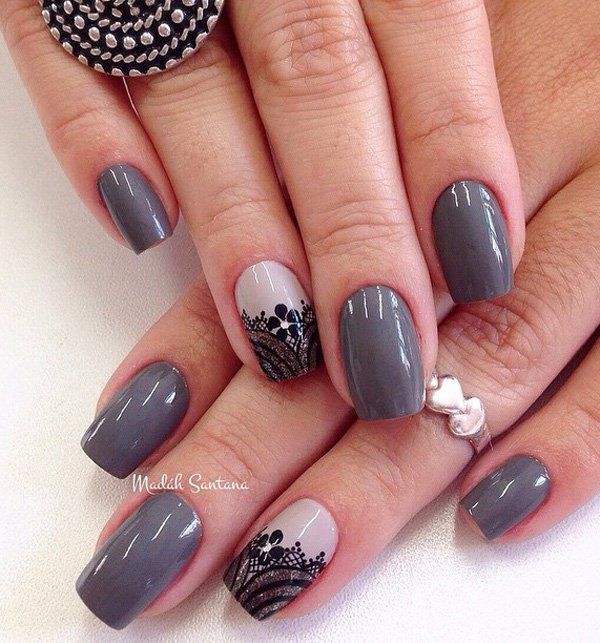 600x643 65 Winter Nail Art Ideas Winter Nail Art, Black Nail - Nail Painting Art