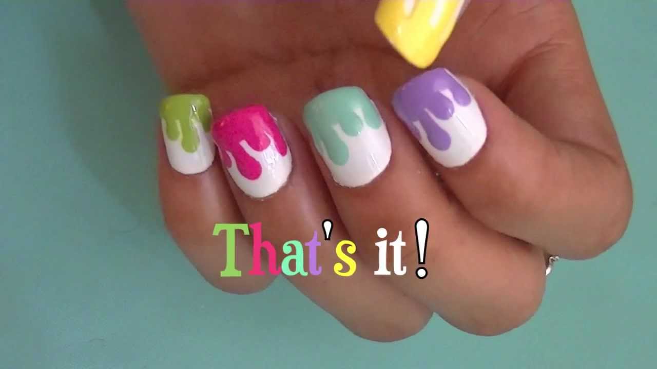 1280x720 Dripping Paint Nail Art - Nail Painting Art