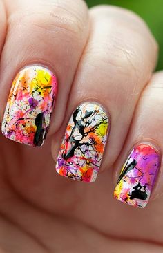 236x366 Paint Splash Nail Art Diy Cute Ideas - Nail Painting Art