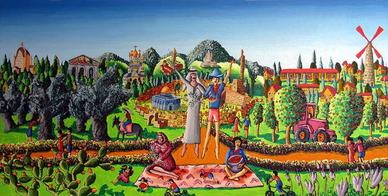 800x405 Naive Paintings Art By Raphael Perez Landscape Painting - Naive Painting