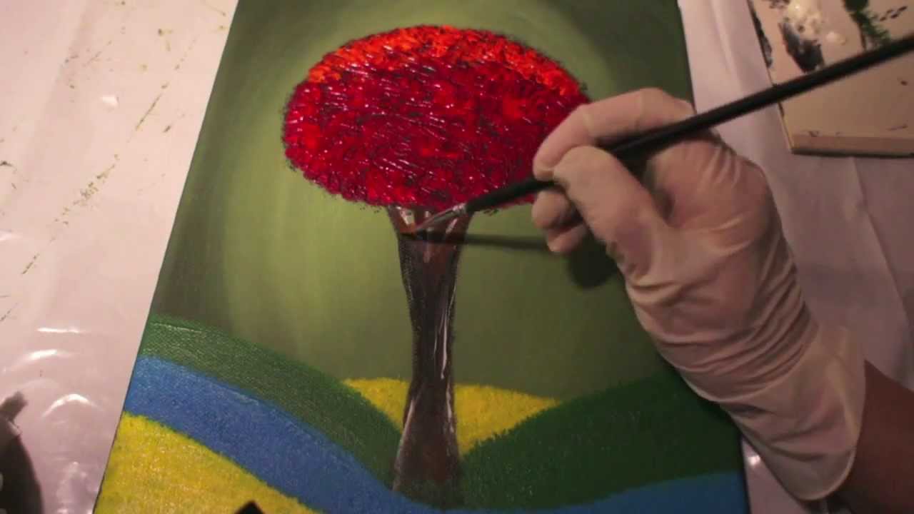 1280x720 How To Paint A Tree, Painting, Palette Knife, Acrylic Painting - Naive Painting Style