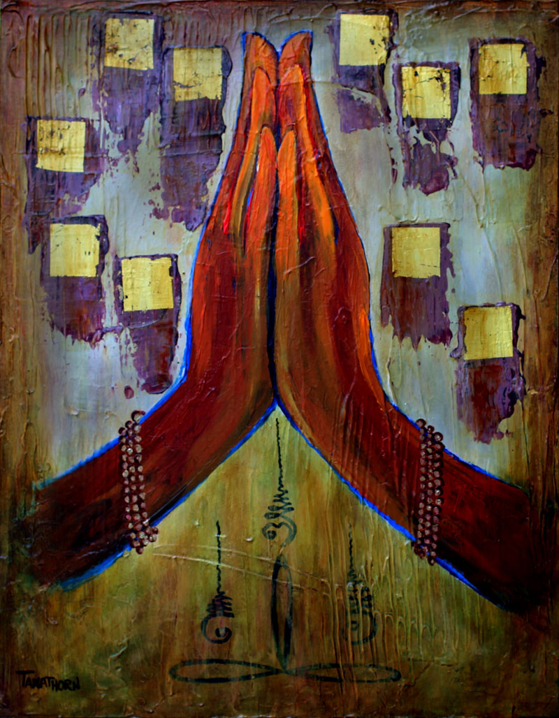800x1028 Namaste Hands Painting - Namaste Painting
