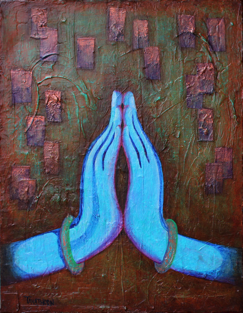 800x1029 Namaste Hands In Peace Painting - Namaste Painting