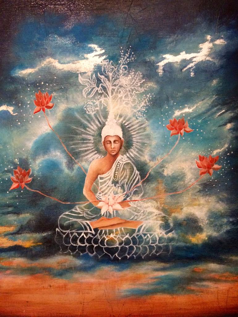 770x1027 Saatchi Art Namaste Consciousness Painting By Liat Choucroun - Namaste Painting