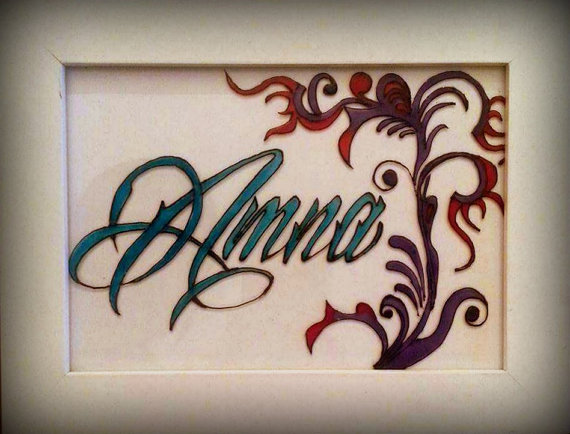 570x434 Name Painting Arabic Amp English Customized Name Artcustom - Name Painting