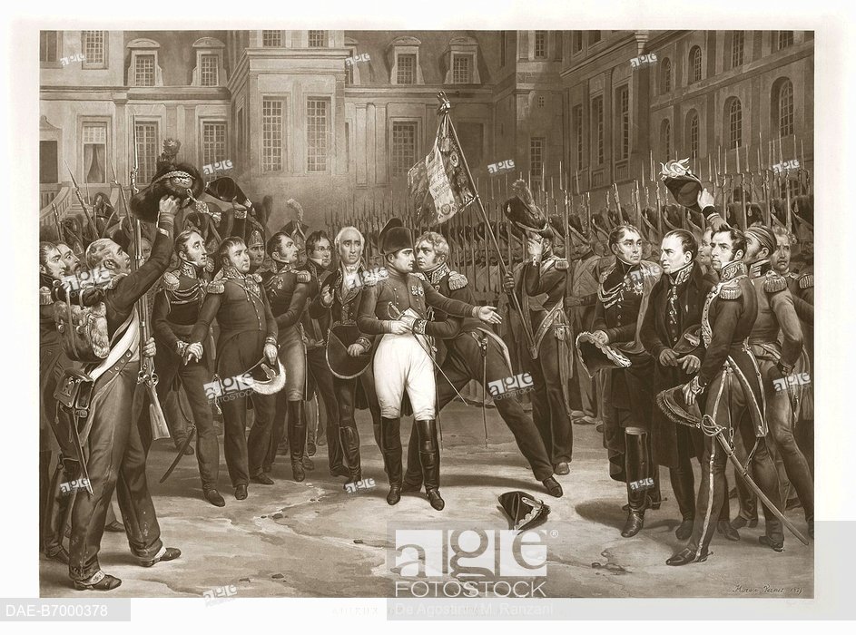943x700 Napoleon's Farewell To Imperial Guard - Napoleon At Fontainebleau Painting