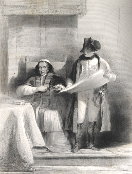 456x600 Napoleon And The Pope In Conference - Napoleon At Fontainebleau Painting