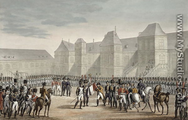 600x384 The Abdication Of Napoleon And His Departure From Fontainebleau - Napoleon At Fontainebleau Painting