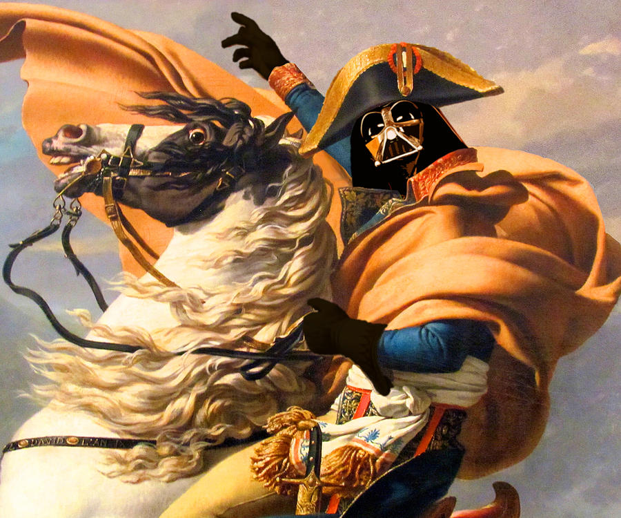 900x750 Darth Vader Star Wars Napoleon Painting Painting By Tony Rubino - Napoleon Bonaparte Horse Painting