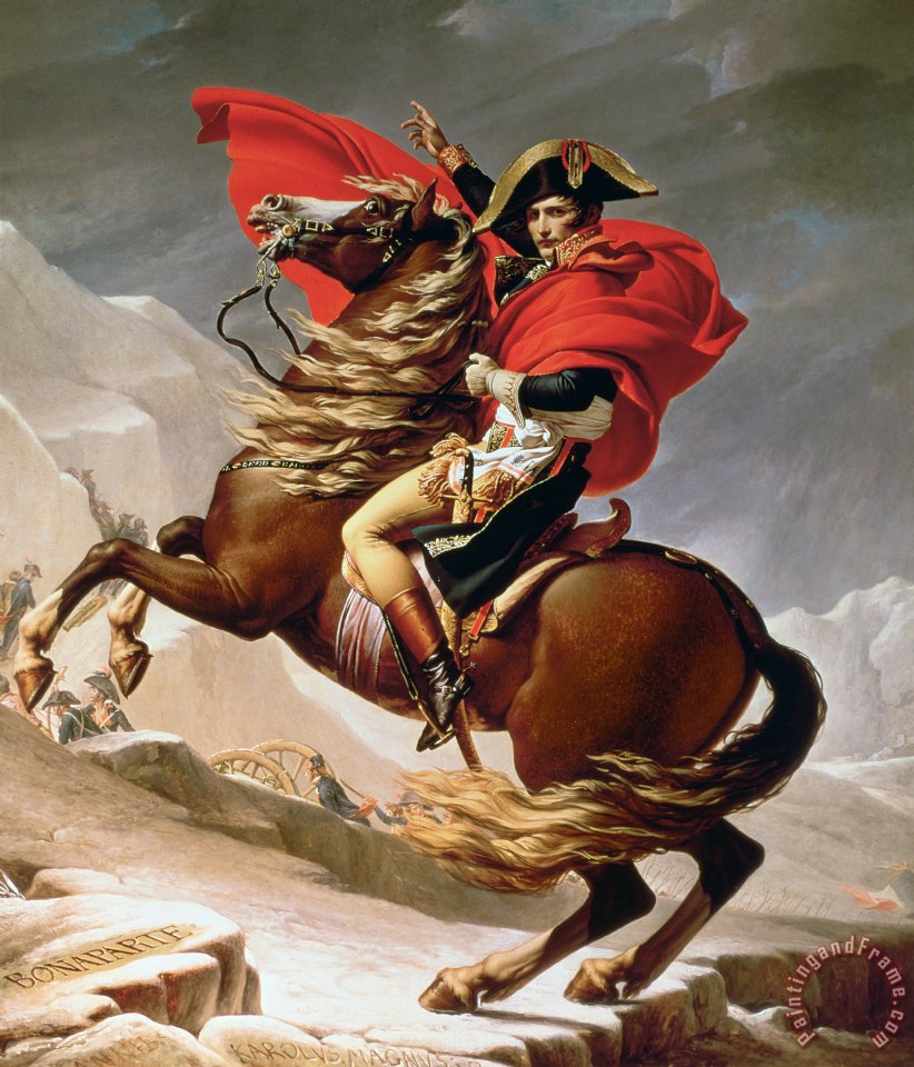 822x960 Jacques Louis David Napoleon Crossing The Alps Painting - Napoleon Bonaparte Horse Painting