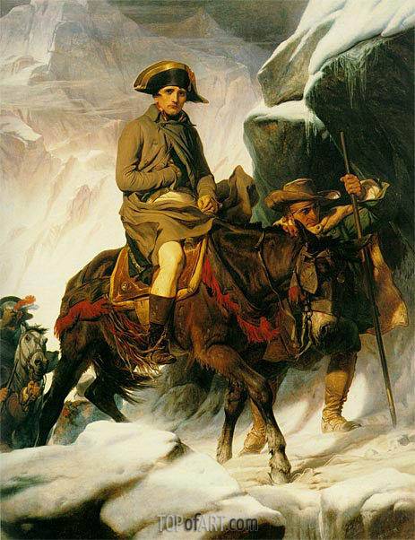 463x602 Napoleon Crossing The Alps Paul Delaroche Painting 3323 Topofart - Napoleon Crossing The Alps Painting