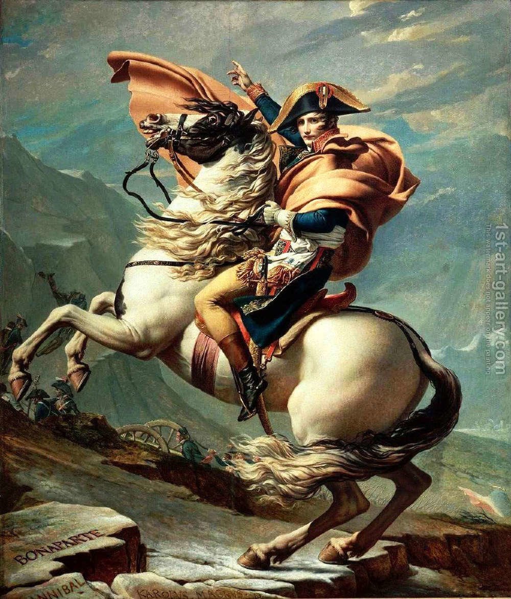 1000x1173 Napoleon Crossing The Alps Jacques Louis David Reproduction 1st - Napoleon Crossing The Alps Painting