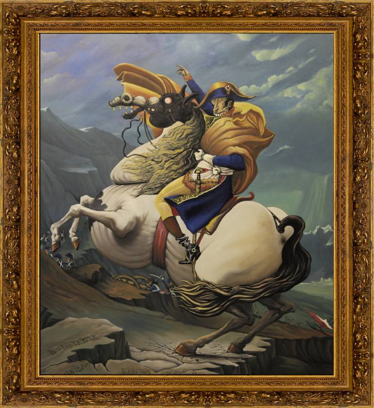 770x840 Saatchi Art Napoleon Crossing The Alps Painting By Mike Lombard - Napoleon Crossing The Alps Painting