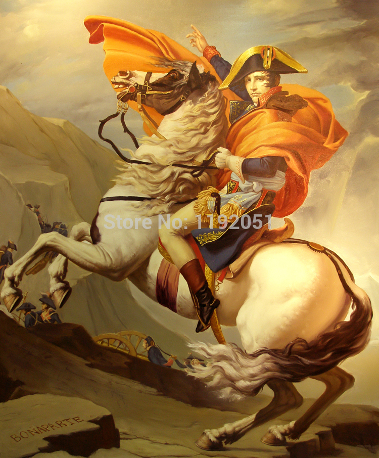 750x906 Portrait Canvas Paintings Scenery Frameless Paintings Masterpiece - Napoleon Crossing The Alps Painting