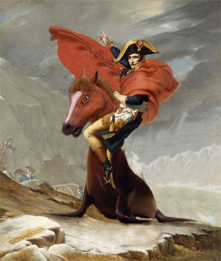 456x539 Napoleon On A Seal With A Horse Mask - Napoleon Horse Painting