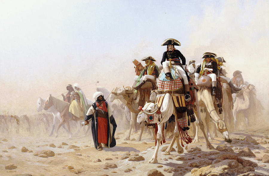 900x589 Napoleon And His General Staff Painting By Jean Leon Gerome - Napoleon In Egypt Painting