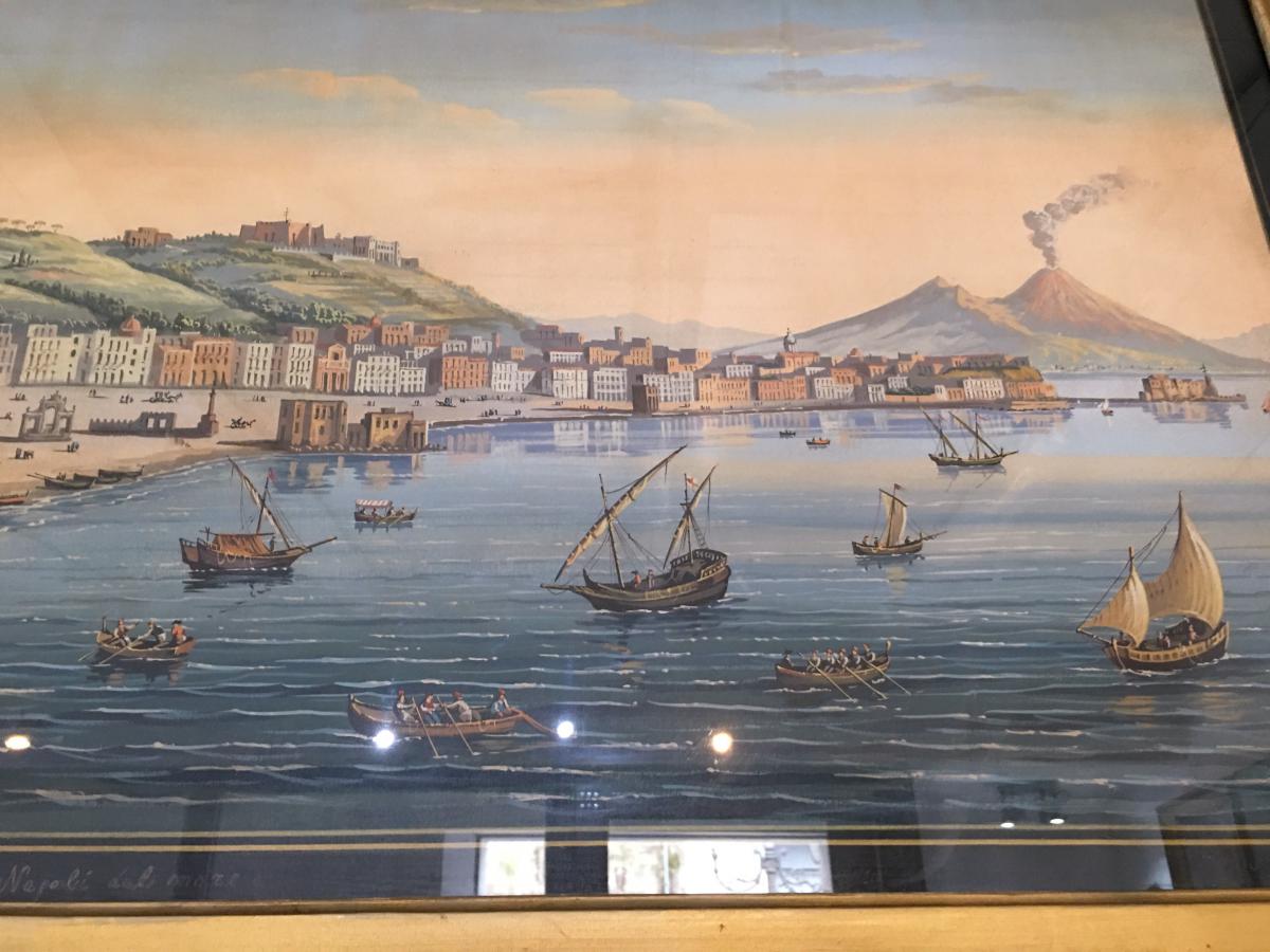 1200x900 Gouche Neapolitan End Of Xix Sec View Of Napoli - Napoli Painting