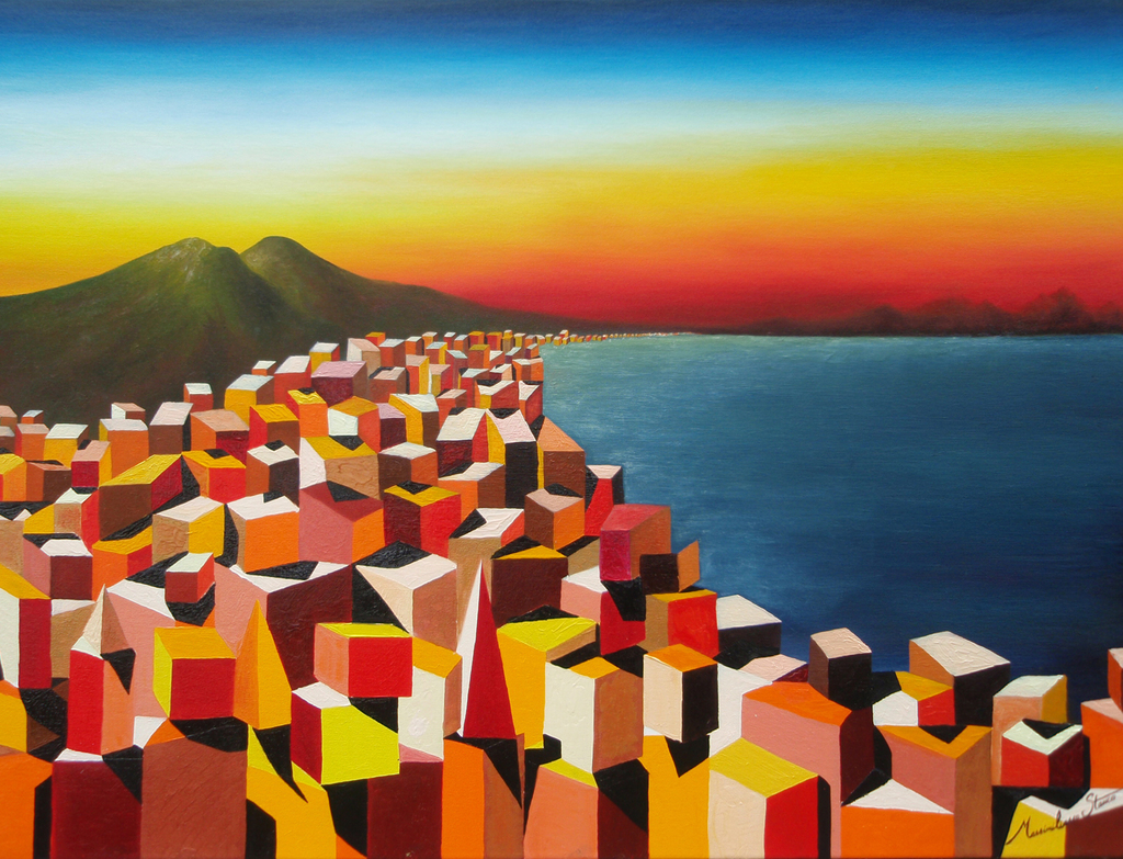 1024x783 Massimiliano Stanco Artwork Napoli Original Painting Oil - Napoli Painting