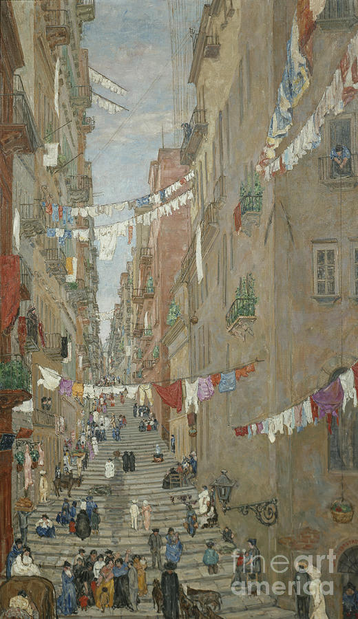 520x900 Napoli Pallonetto De Santa Lucia Painting By Anders Svarstad - Napoli Painting
