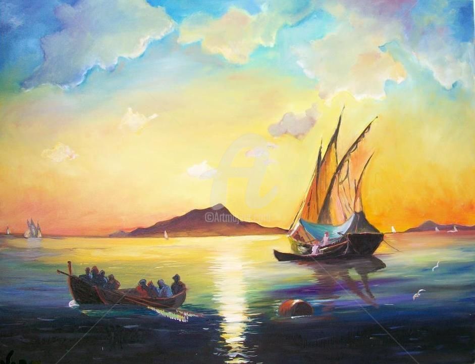 941x720 Bay Of Napoli'' (Veronica Dinca) - Napoli Painting