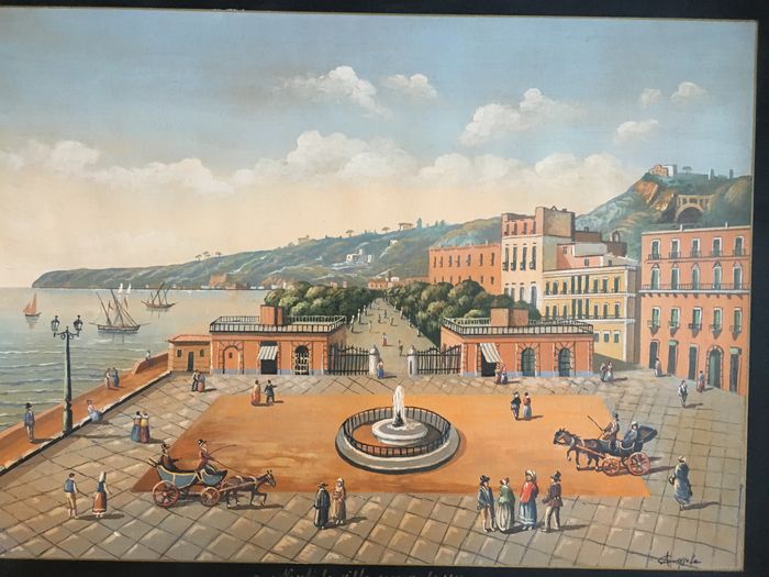 700x525 Unknown Artist (Late 19th, Early 20th Century) Villa Comunale - Napoli Painting