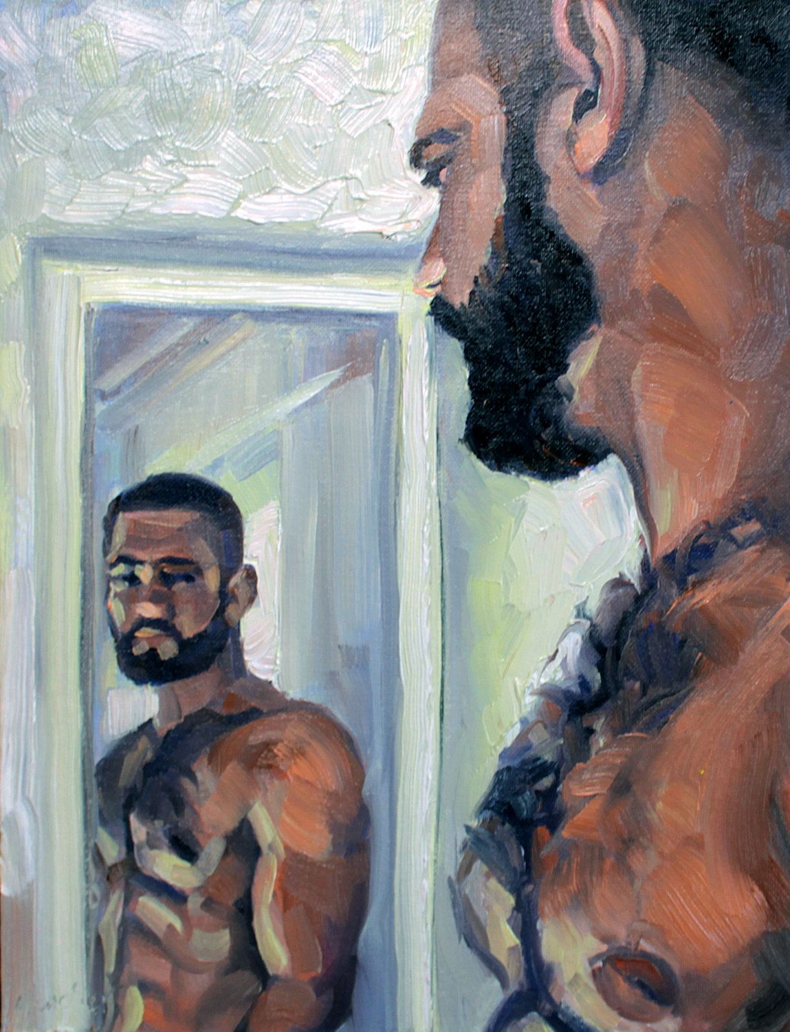 1149x1500 Reserved For Holger Panoptic Narcissist Bear, Oil On Canvas Panel - Narcissist Painting