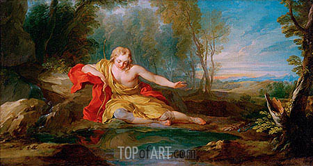 450x239 Narcissus Contemplating His Image Mirrored In The Water Francois - Narcissus Painting