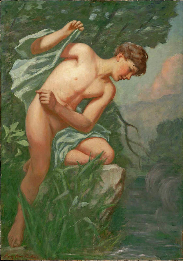 631x900 Narcissus Painting By Henry Oliver Walker - Narcissus Painting