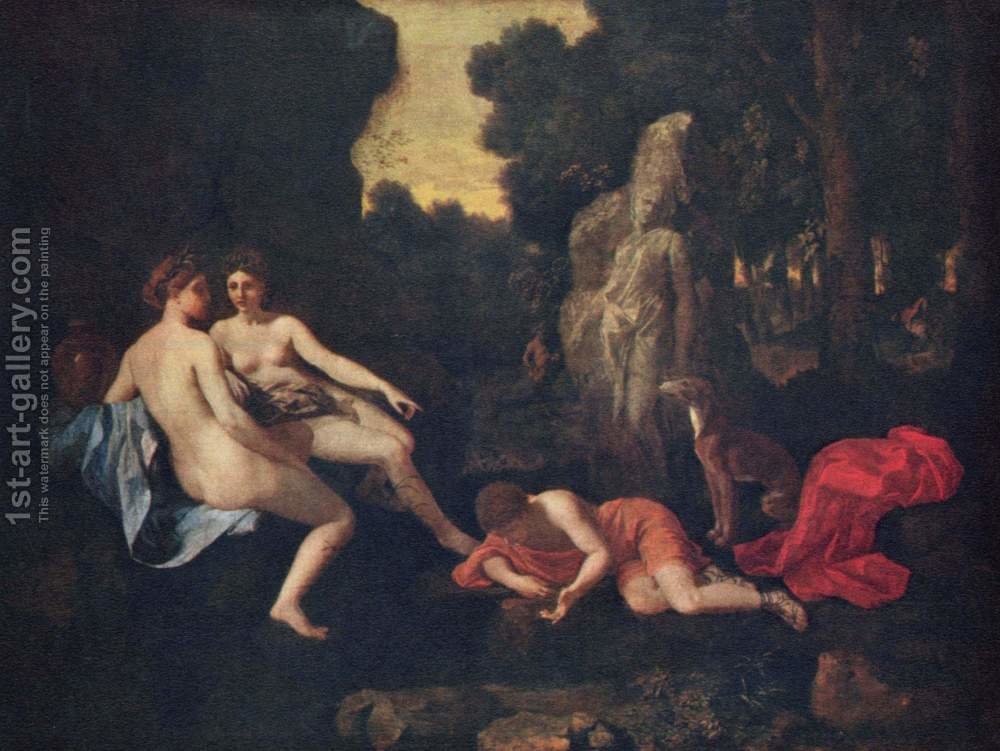 1000x751 Narcissus And Echo Nicolas Poussin Reproduction 1st Art Gallery - Narcissus Painting