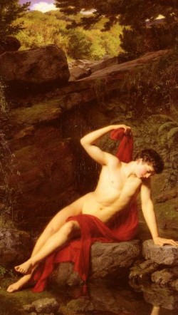 250x442 Narcissus By Adolf Joseph Grass - Narcissus Painting