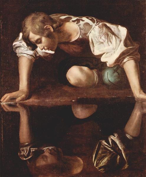 495x600 Narcissus, C.1599 - Narcissus Painting