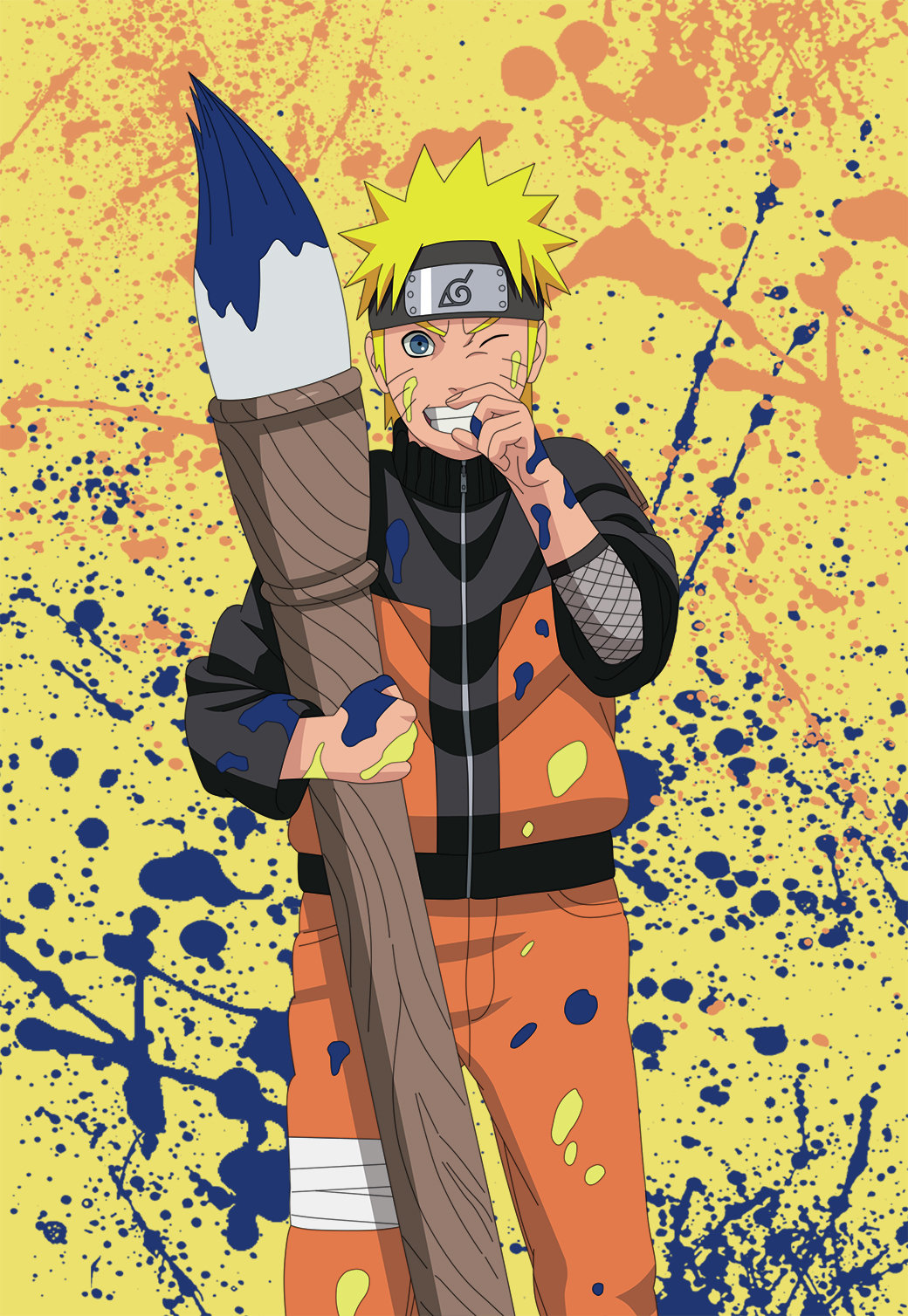 1040x1508 Naruto's Funny Painting By Darkflamedragon - Naruto Painting