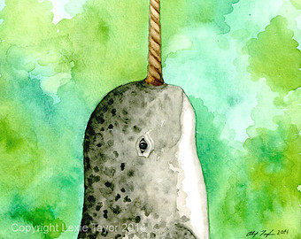340x270 Narwhal Gift Narwhal Art Narwhal Print Narwhal Painting - Narwhal Painting