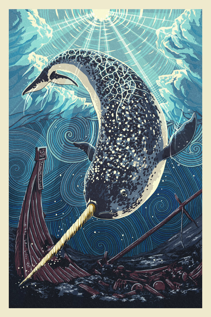 730x1095 Narwhal By Alixbranwyn - Narwhal Painting