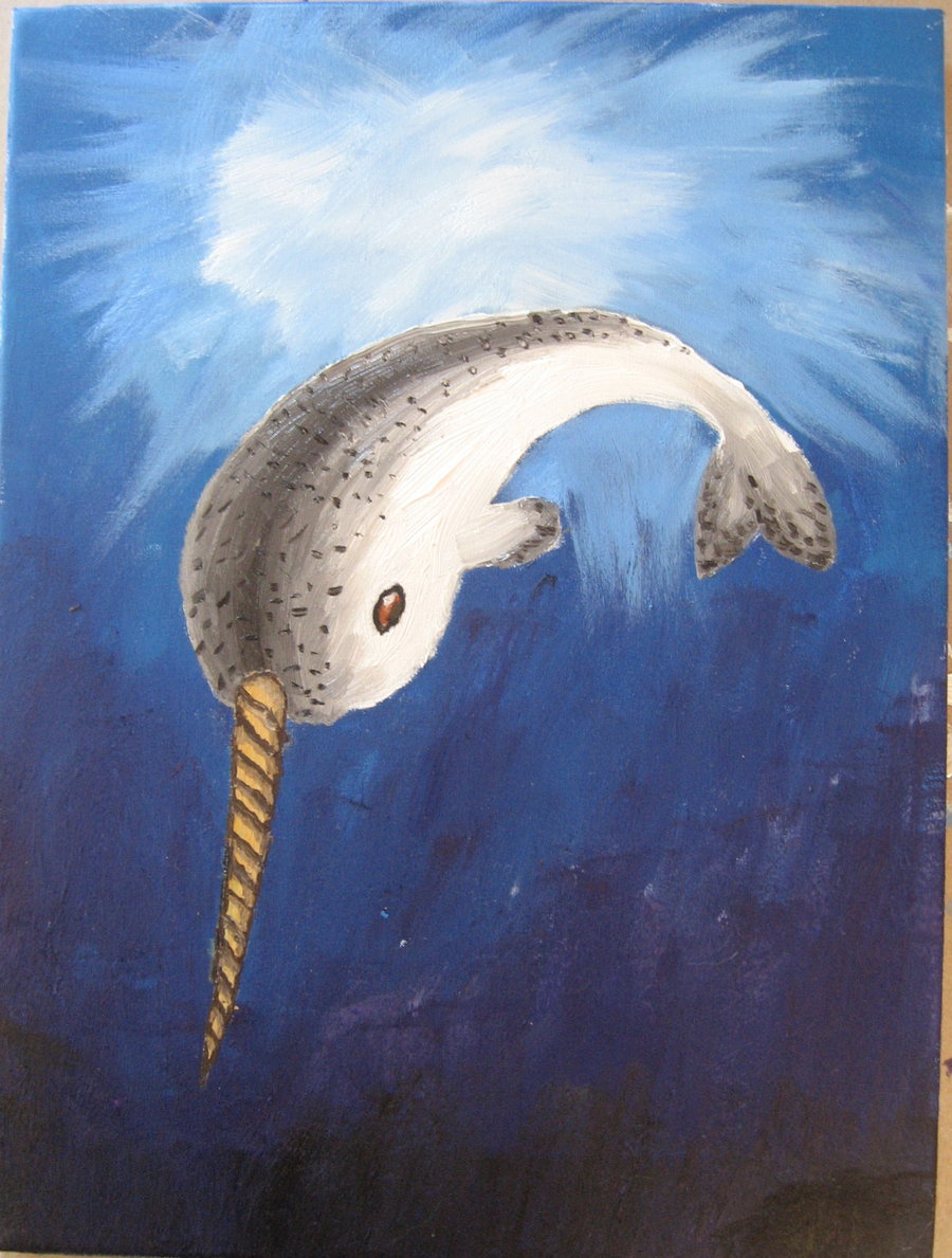 900x1189 Narwhal Painting By Yoru Rose - Narwhal Painting