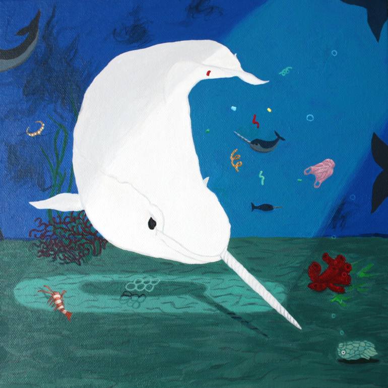 770x770 Saatchi Art Narwhal Painting By Lisa Ng - Narwhal Painting