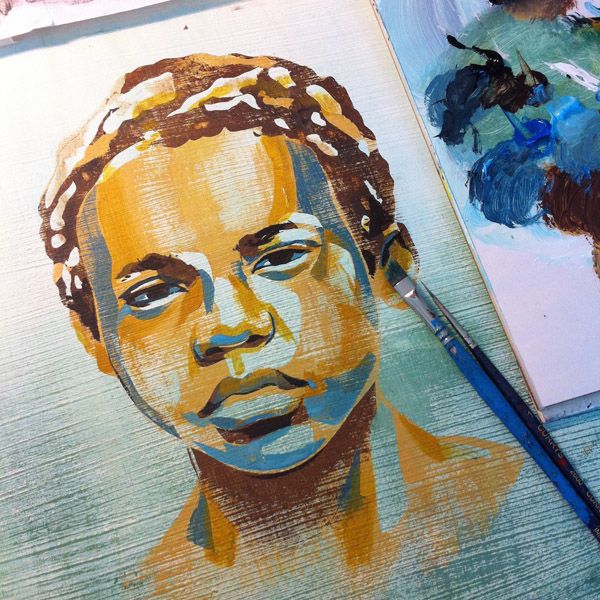 600x600 Nas Portrait - Nas Painting