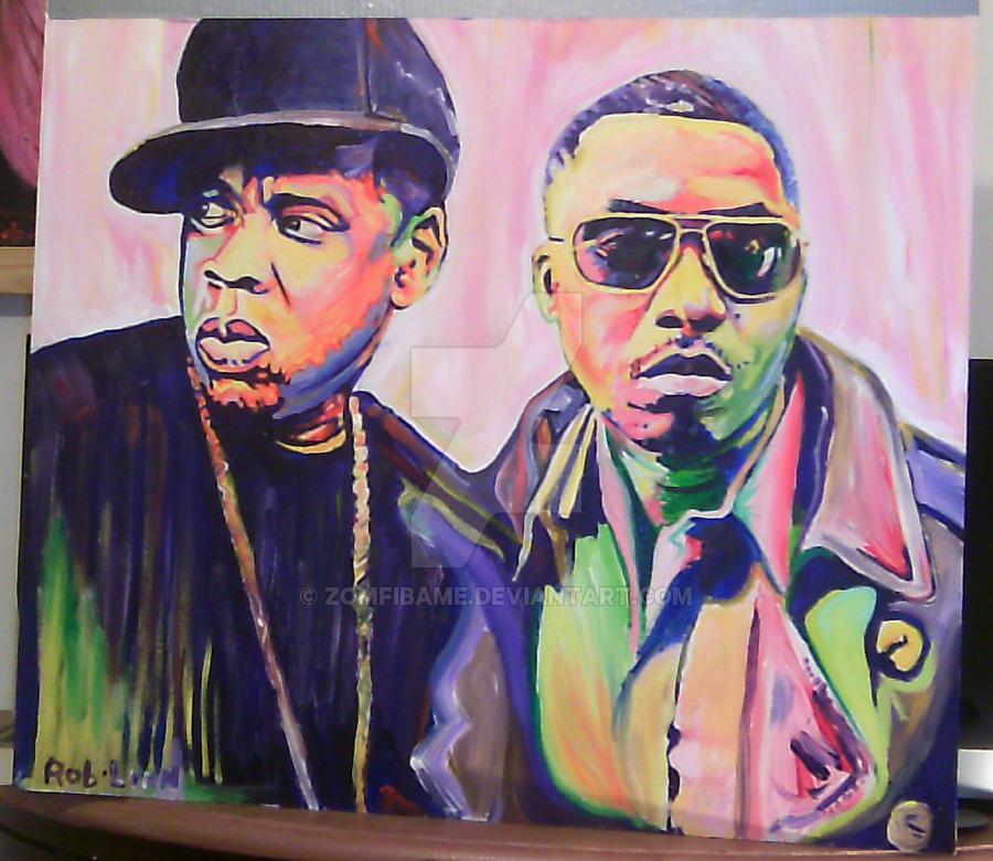 900x780 Nas And Jay Z By Zomfibame - Nas Painting